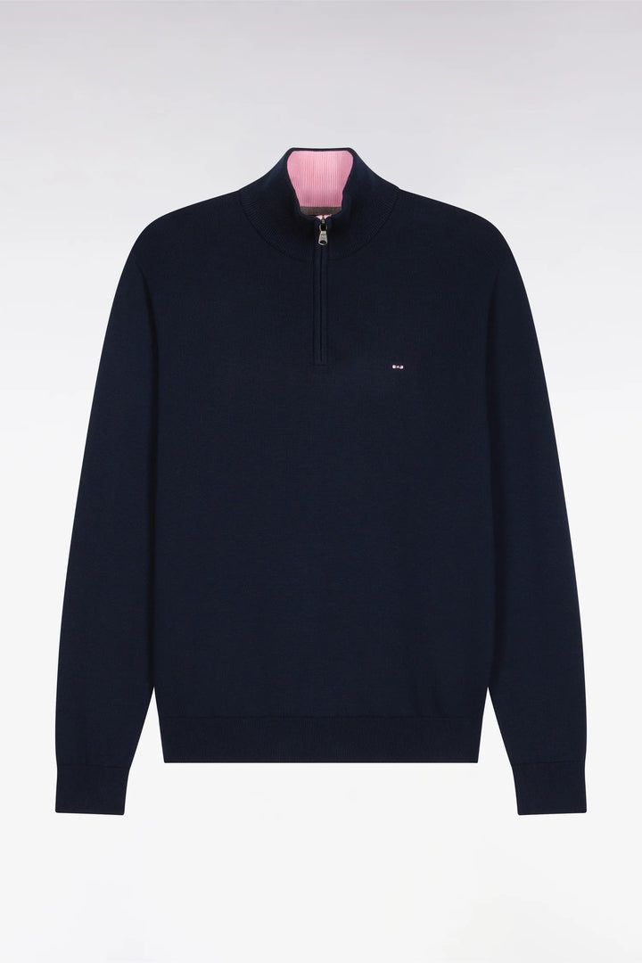 EDEN PARK COTTON 1/2 ZIP - NAVY