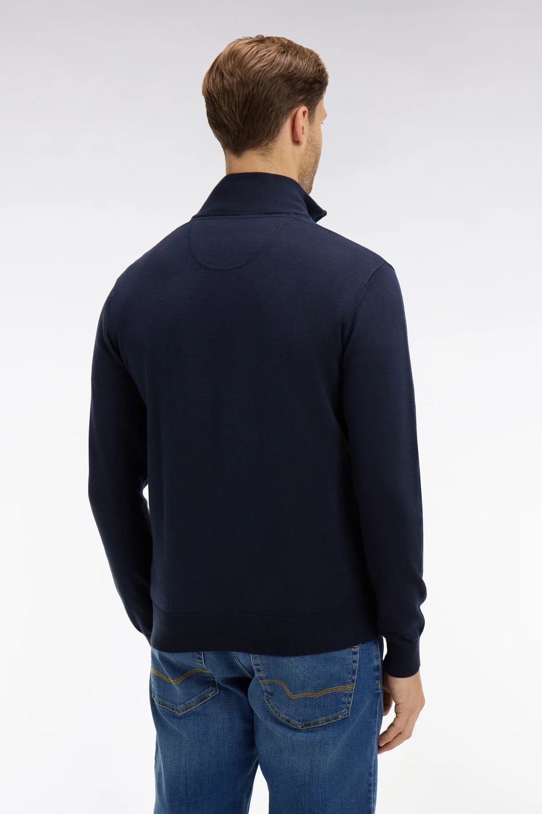 EDEN PARK COTTON 1/2 ZIP - NAVY