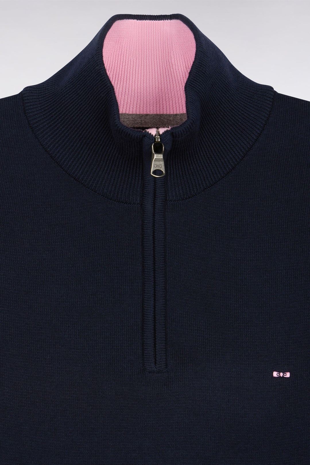 EDEN PARK COTTON 1/2 ZIP - NAVY