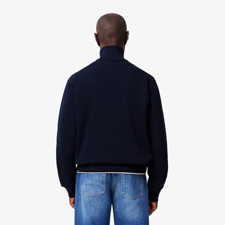 LACOSTE HIGH NECK ZIPPED SWEAT - NAVY