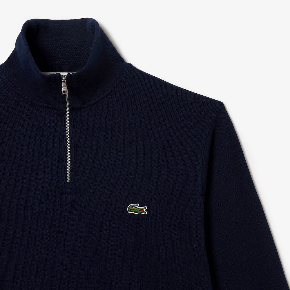 LACOSTE HIGH NECK ZIPPED SWEAT - NAVY