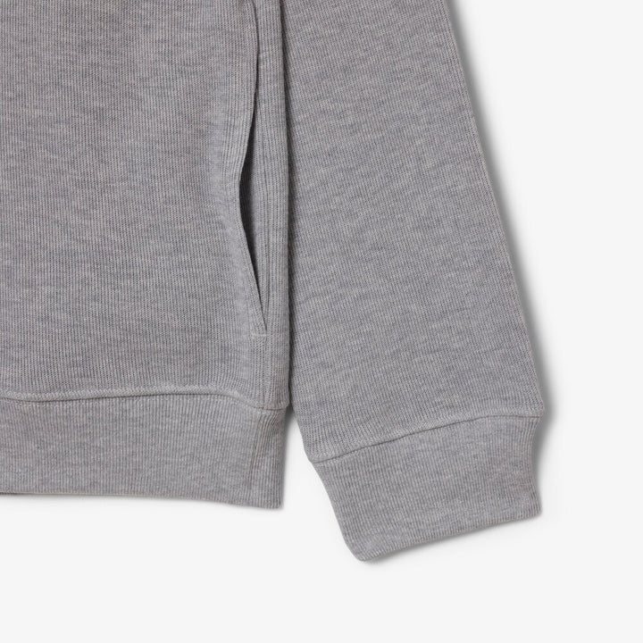 LACOSTE HIGH NECK ZIPPED SWEAT - SILVER
