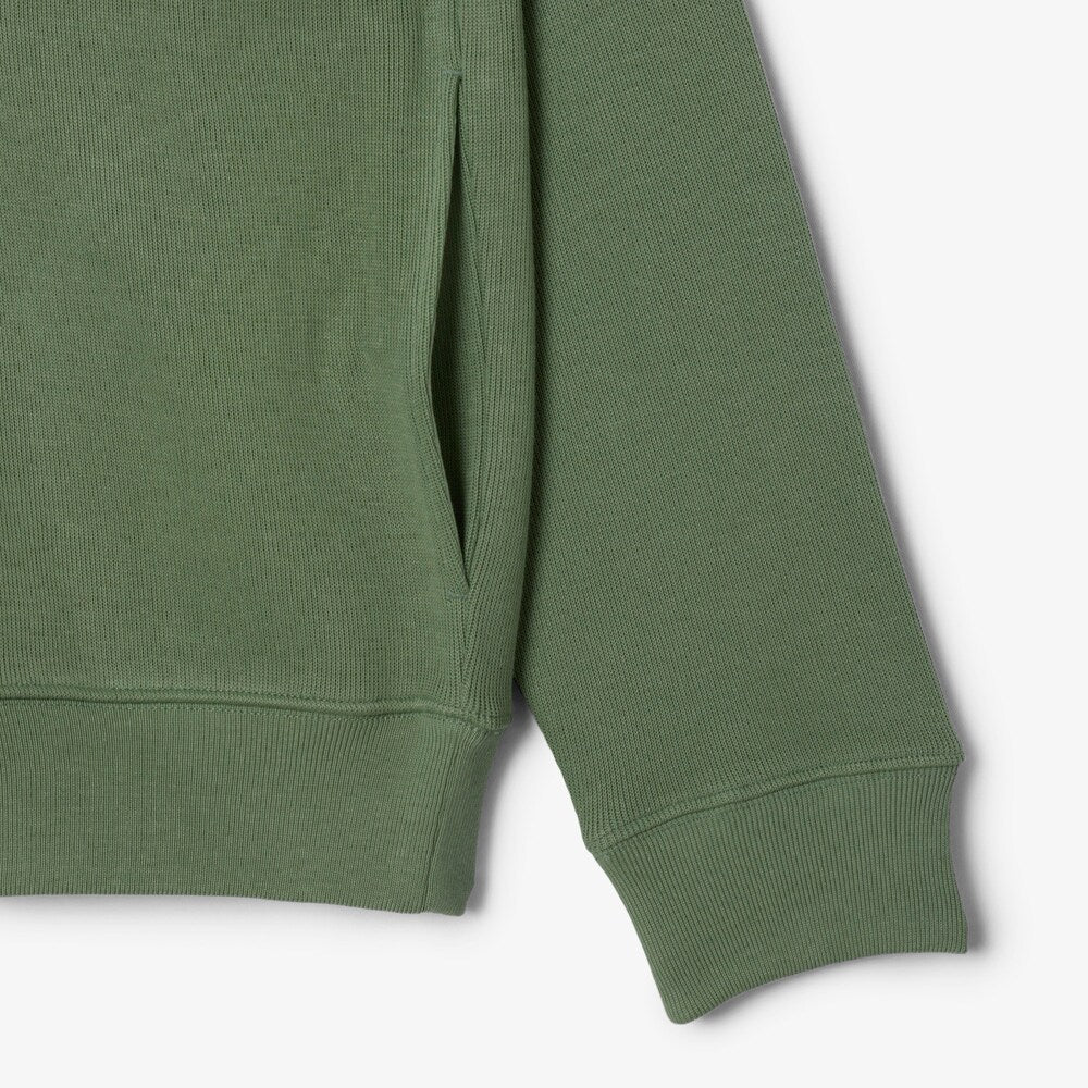 LACOSTE HIGH NECK ZIPPED SWEAT - THYME
