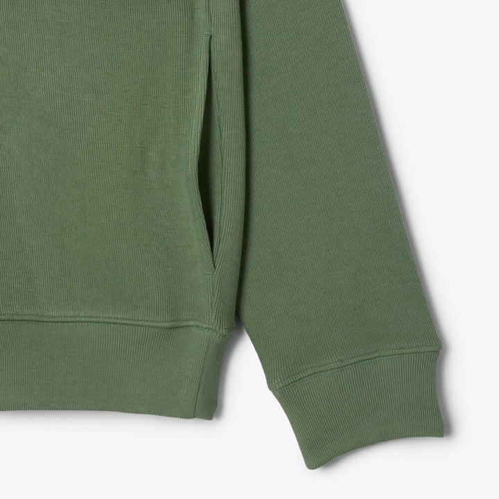 LACOSTE HIGH NECK ZIPPED SWEAT - THYME