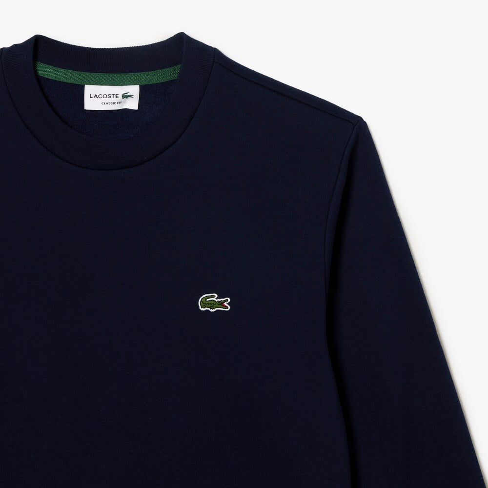 LACOSTE CLASSIC FIT BRUSHED FLEECE SWEATSHIRT - NAVY