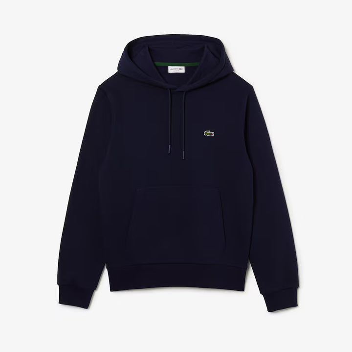 LACOSTE BRUSHED FLEECE HOODIE - NAVY