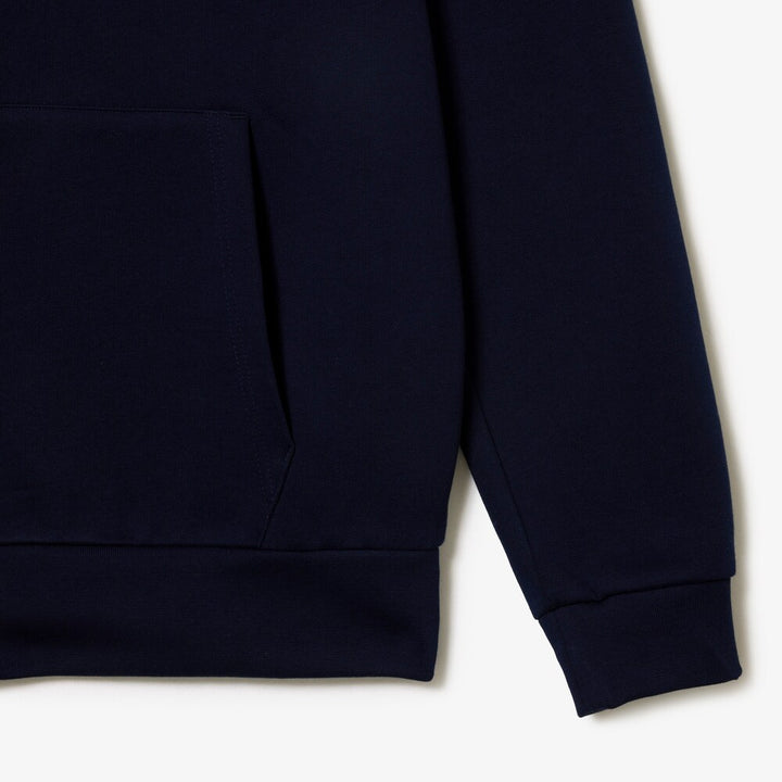 LACOSTE BRUSHED FLEECE HOODIE - NAVY