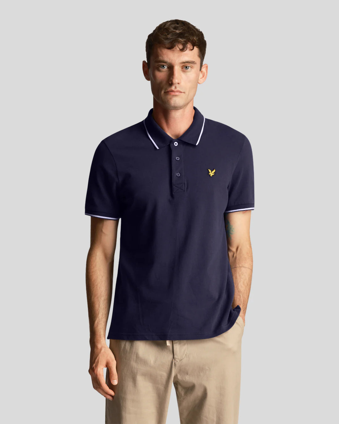 LYLE & SCOTT TIPPED POLO - NAVY/WHITE
