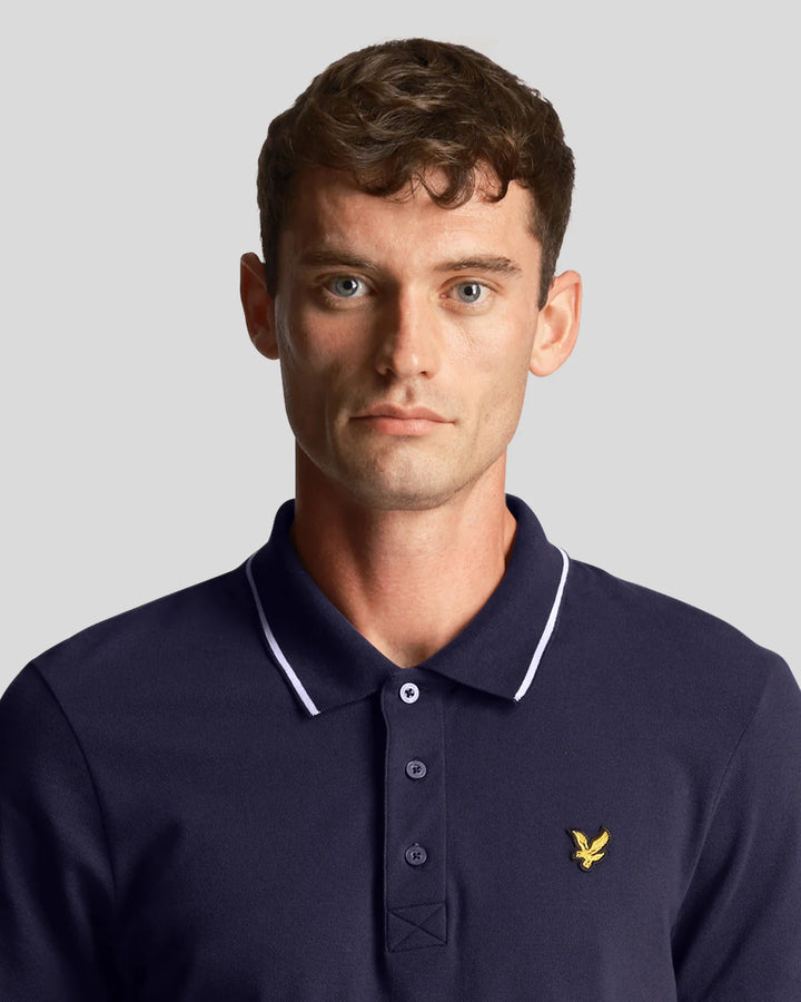 LYLE & SCOTT TIPPED POLO - NAVY/WHITE