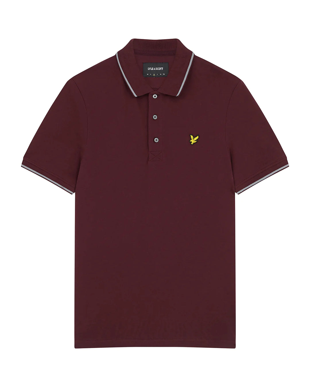 LYLE & SCOTT TIPPED POLO - BURGUNDY/GREY