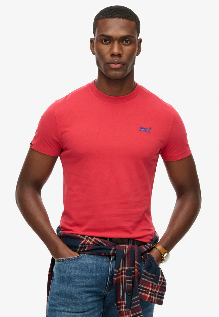 SUPERDRY ESS LOGO EMB TEE - CRANBERRY