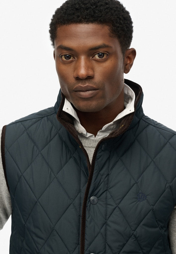 SUPERDRY QUILTED ESTATE GILET - NAVY