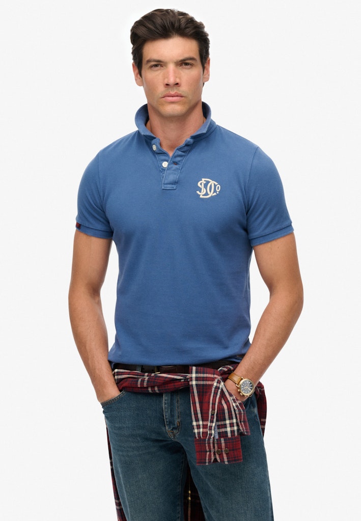 SUPERDRY VINTAGE ATHLETIC POLO - BAY BLUE