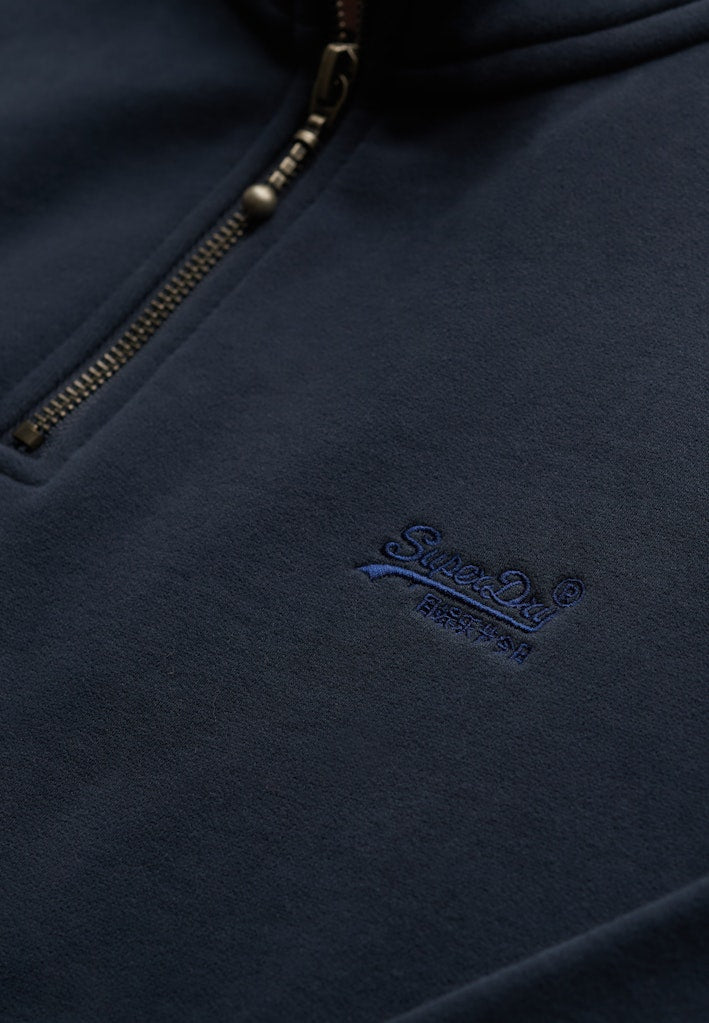 SUPERDRY ESS LOGO 1/2 ZIP - NAVY
