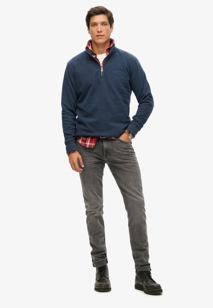 SUPERDRY ESS LOGO 1/2 ZIP - NAVY