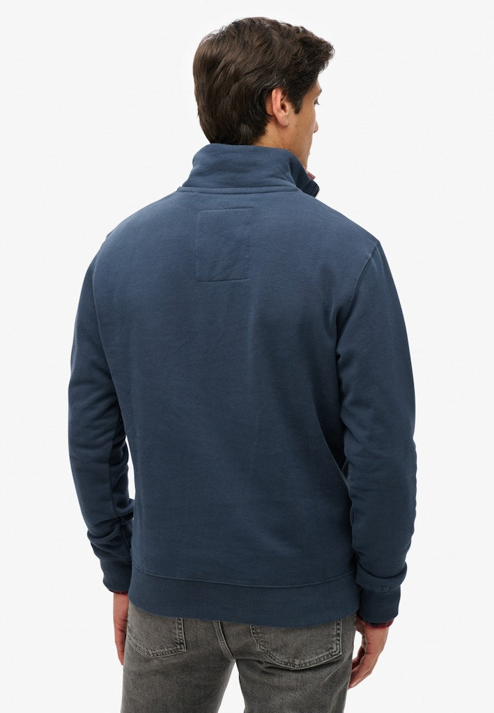 SUPERDRY ESS LOGO 1/2 ZIP - NAVY