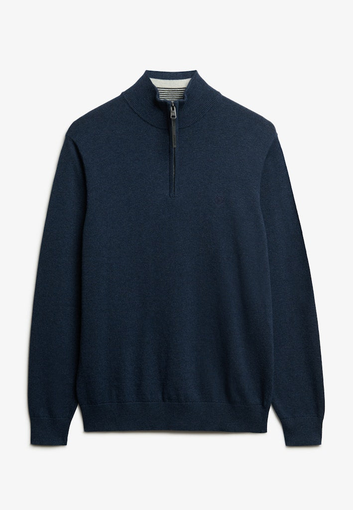 SUPERDRY ESS COTTON 1/2 ZIP - DENIM MARL