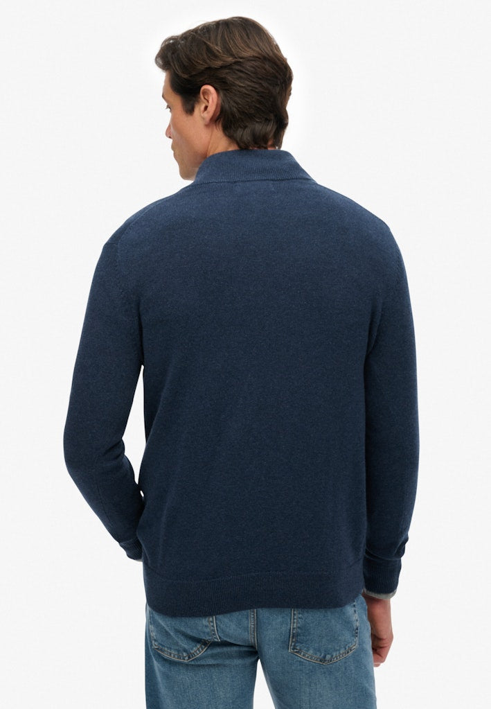 SUPERDRY ESS COTTON 1/2 ZIP - DENIM MARL