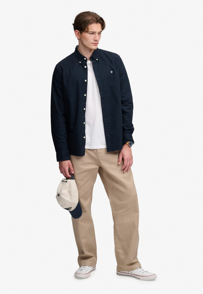 SUPERDRY PREPPY OXFORD L/S SHIRT - NAVY