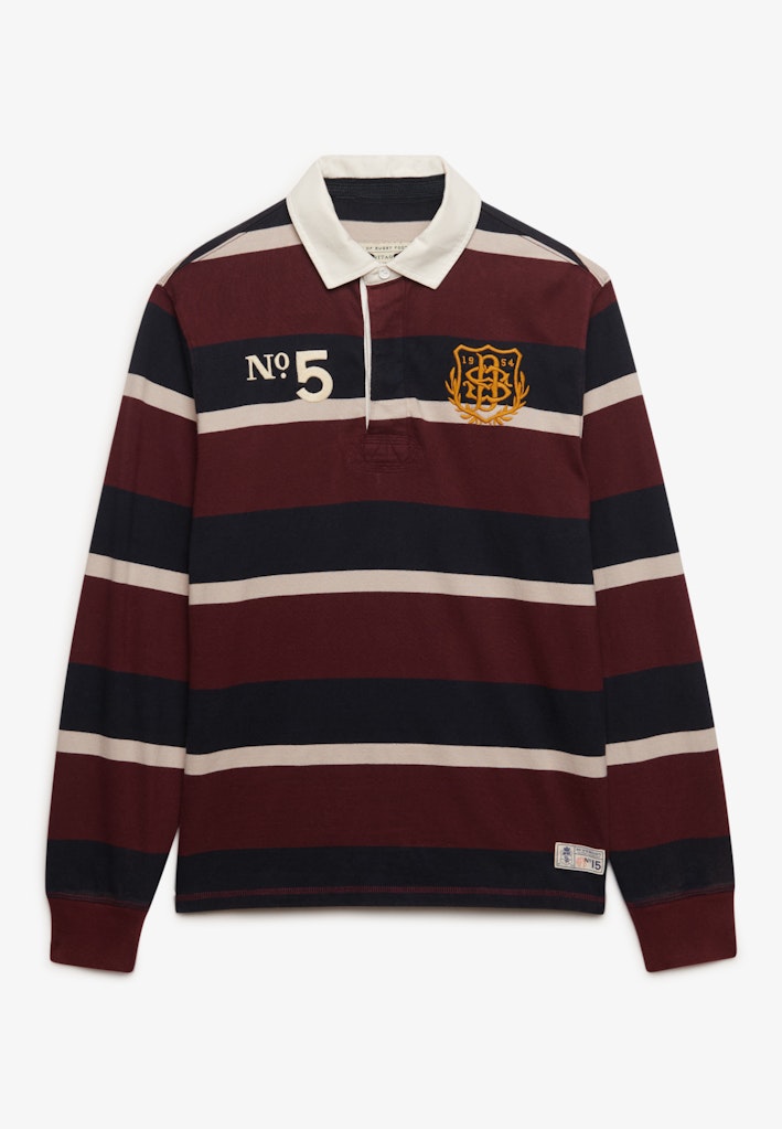 SUPERDRY DOUBLE EMBLEM STRIPE RUGBY