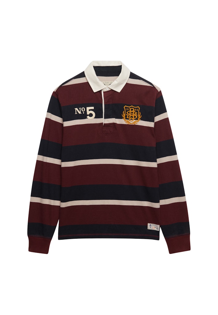 SUPERDRY DOUBLE EMBLEM STRIPE RUGBY