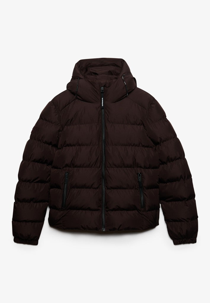 SUPERDRY HOODED SPORTS PUFFER - PLUM