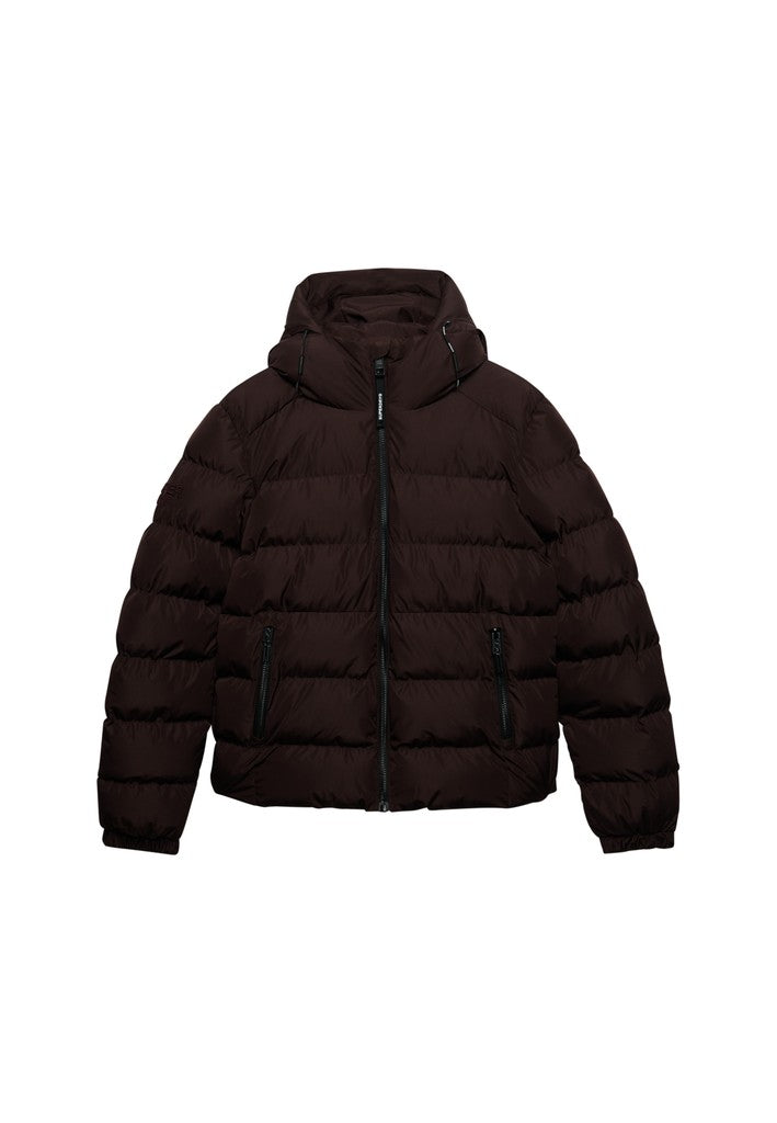 SUPERDRY HOODED SPORTS PUFFER - PLUM
