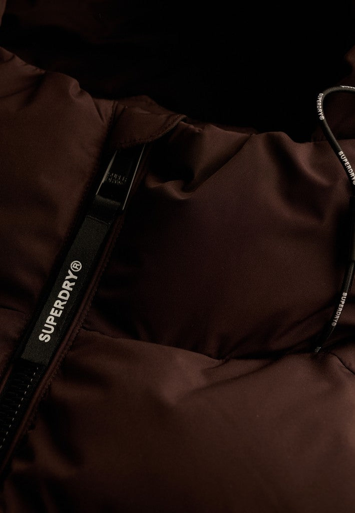SUPERDRY HOODED SPORTS PUFFER - PLUM