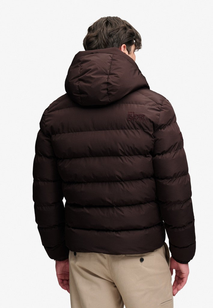 SUPERDRY HOODED SPORTS PUFFER - PLUM