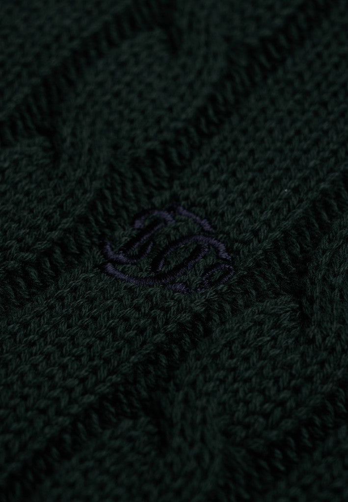 SUPERDRY COTTON CABLE CREW - GREEN