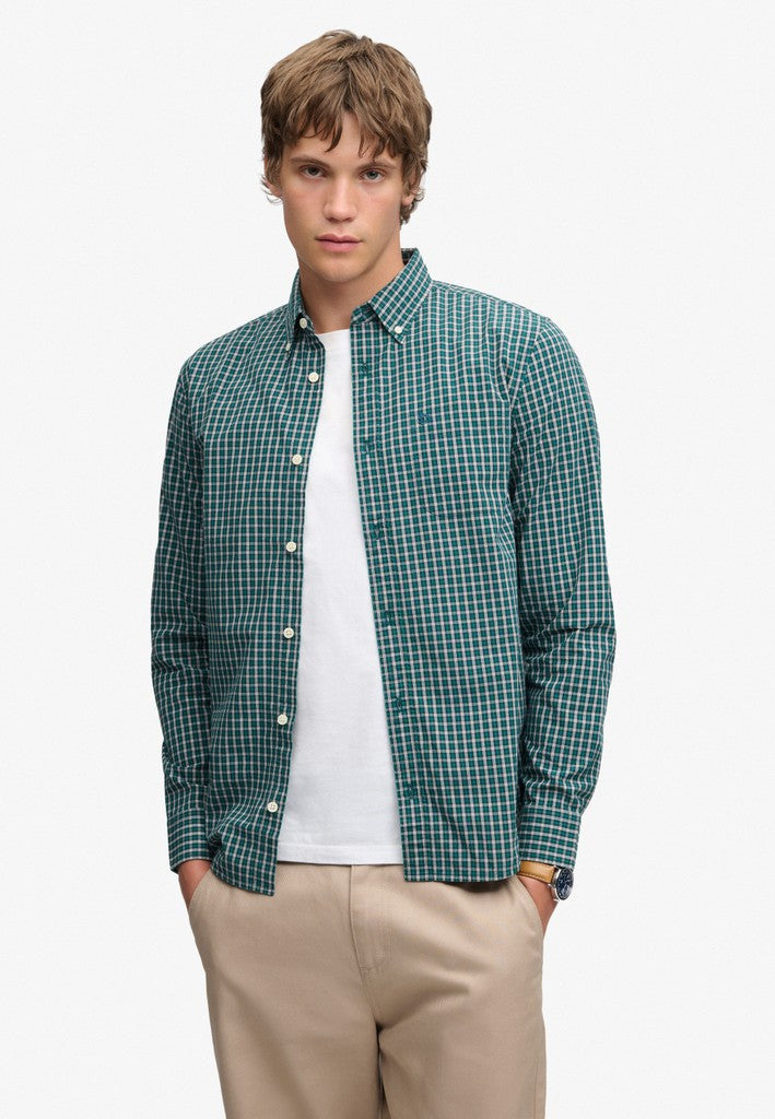 SUPERDRY PREPPY POPLIN LS SHIRT - GREEN