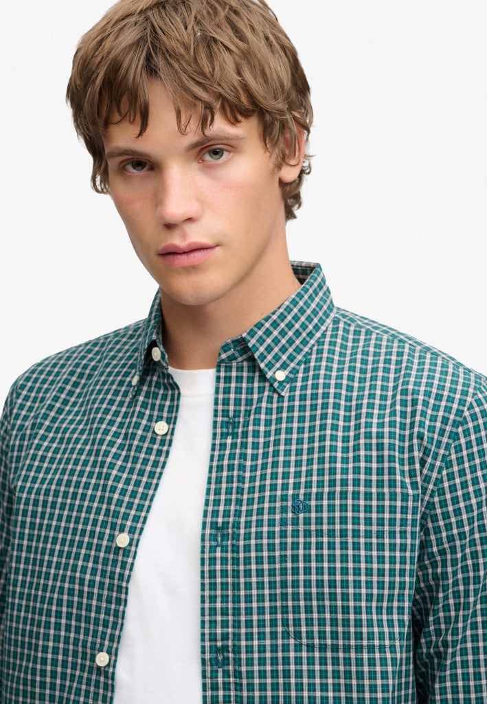 SUPERDRY PREPPY POPLIN LS SHIRT - GREEN