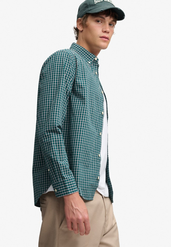 SUPERDRY PREPPY POPLIN LS SHIRT - GREEN