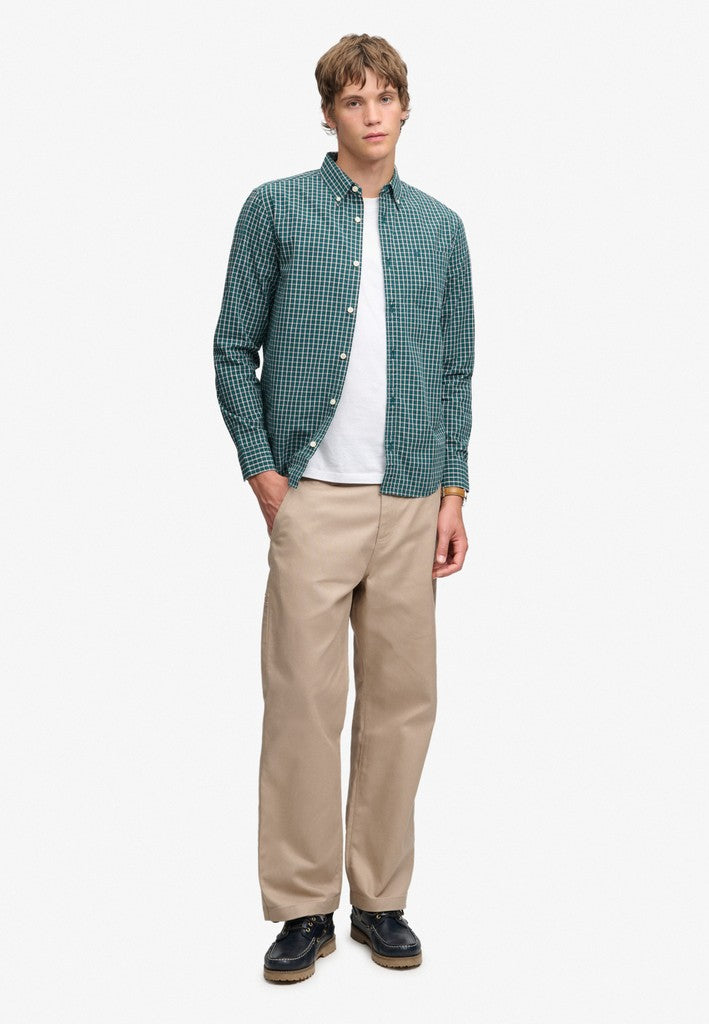 SUPERDRY PREPPY POPLIN LS SHIRT - GREEN