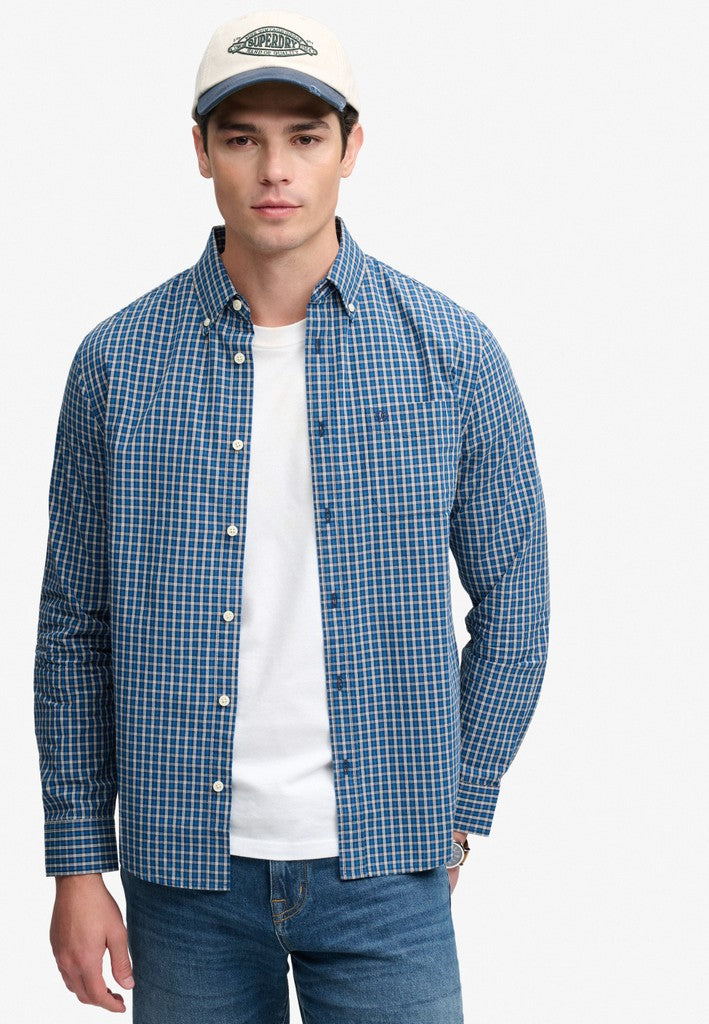 SUPERDRY PREPPY POPLIN LS SHIRT - BLUE