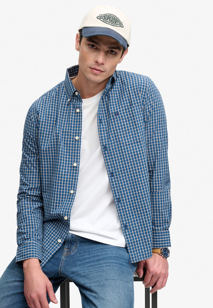 SUPERDRY PREPPY POPLIN LS SHIRT - BLUE