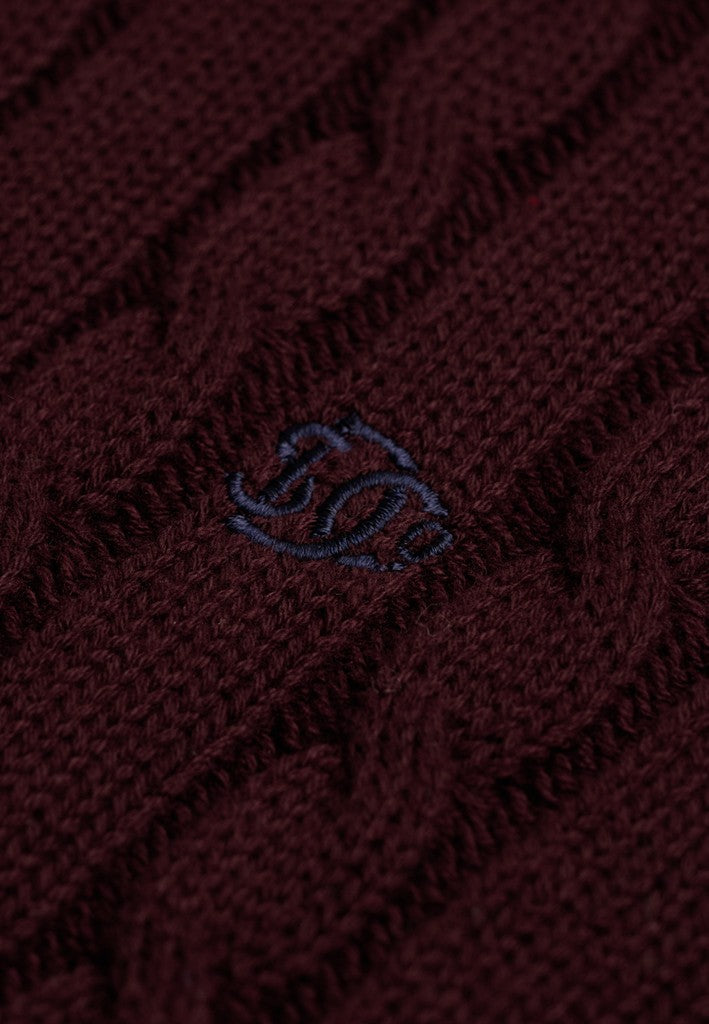 SUPERDRY COTTON CABLE CREW - PORT