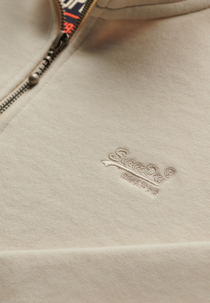 SUPERDRY ESS LOGO 1/2 ZIP - BIRCH