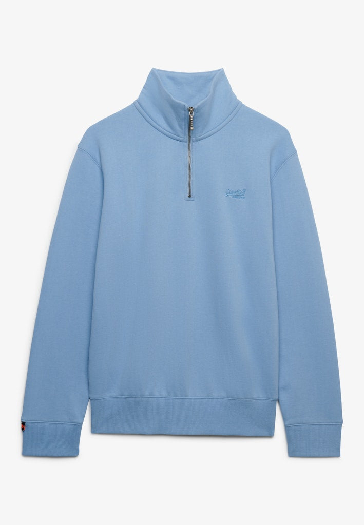 SUPERDRY ESS LOGO 1/2 ZIP - ENDLESS SKY
