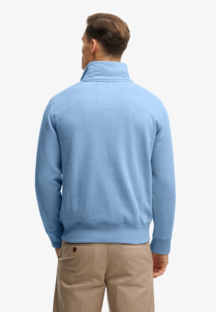 SUPERDRY ESS LOGO 1/2 ZIP - ENDLESS SKY