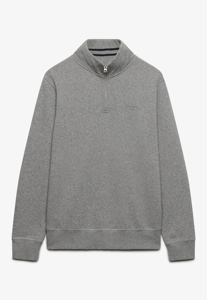 SUPERDRY ESS SERIF LOGO 1/2 ZIP - GREY