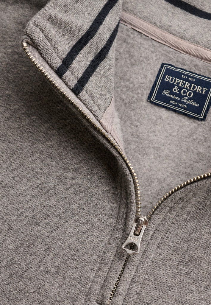 SUPERDRY ESS SERIF LOGO 1/2 ZIP - GREY
