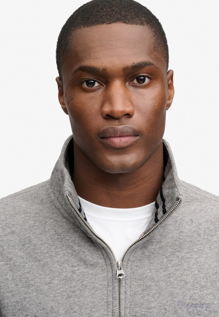 SUPERDRY ESS SERIF LOGO 1/2 ZIP - GREY