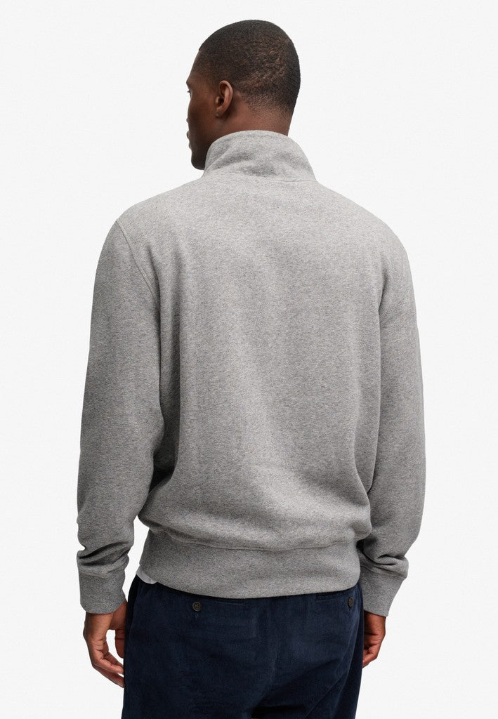 SUPERDRY ESS SERIF LOGO 1/2 ZIP - GREY
