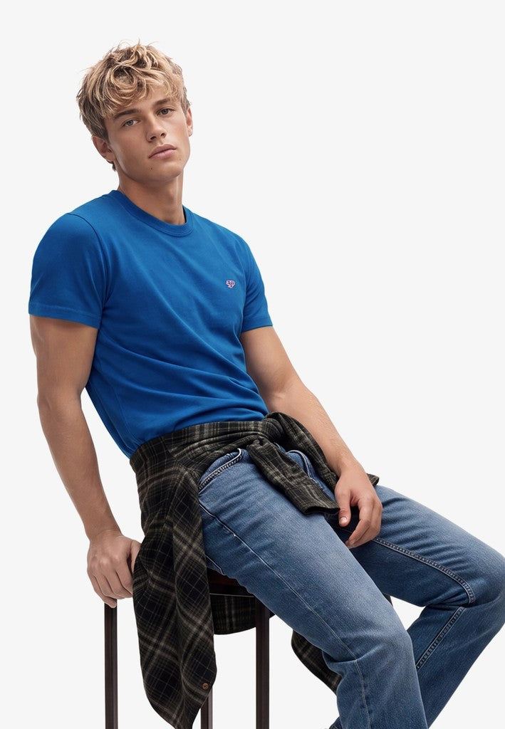 SUPERDRY ESS SDCO LOGO EMB TEE - MONACO BLUE