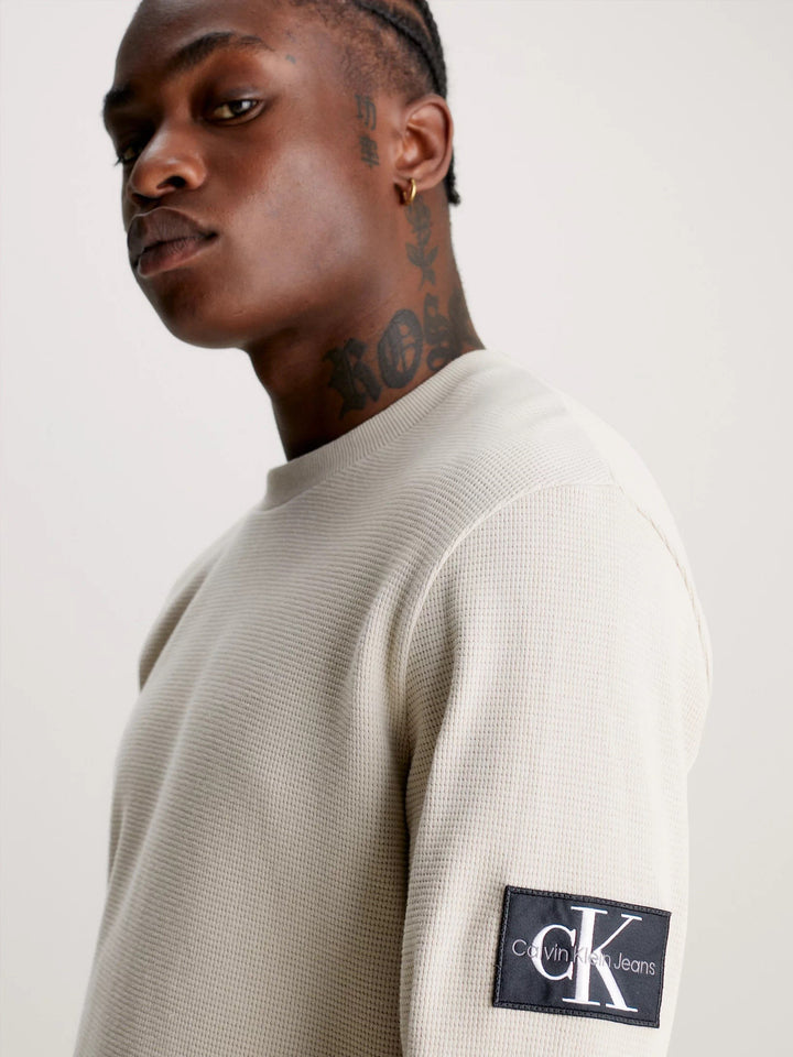 CKJ WAFFLE LS TEE - PLAZA TAUPE