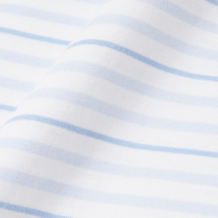 LACOSTE STRIPED COTTON TEE - BLUE/WHITE
