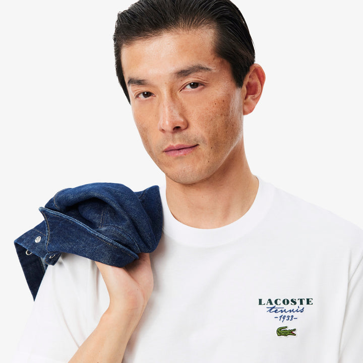 LACOSTE PRINTED TEE - WHITE