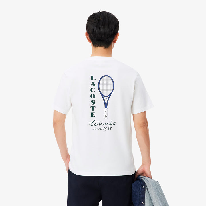 LACOSTE PRINTED TEE - WHITE