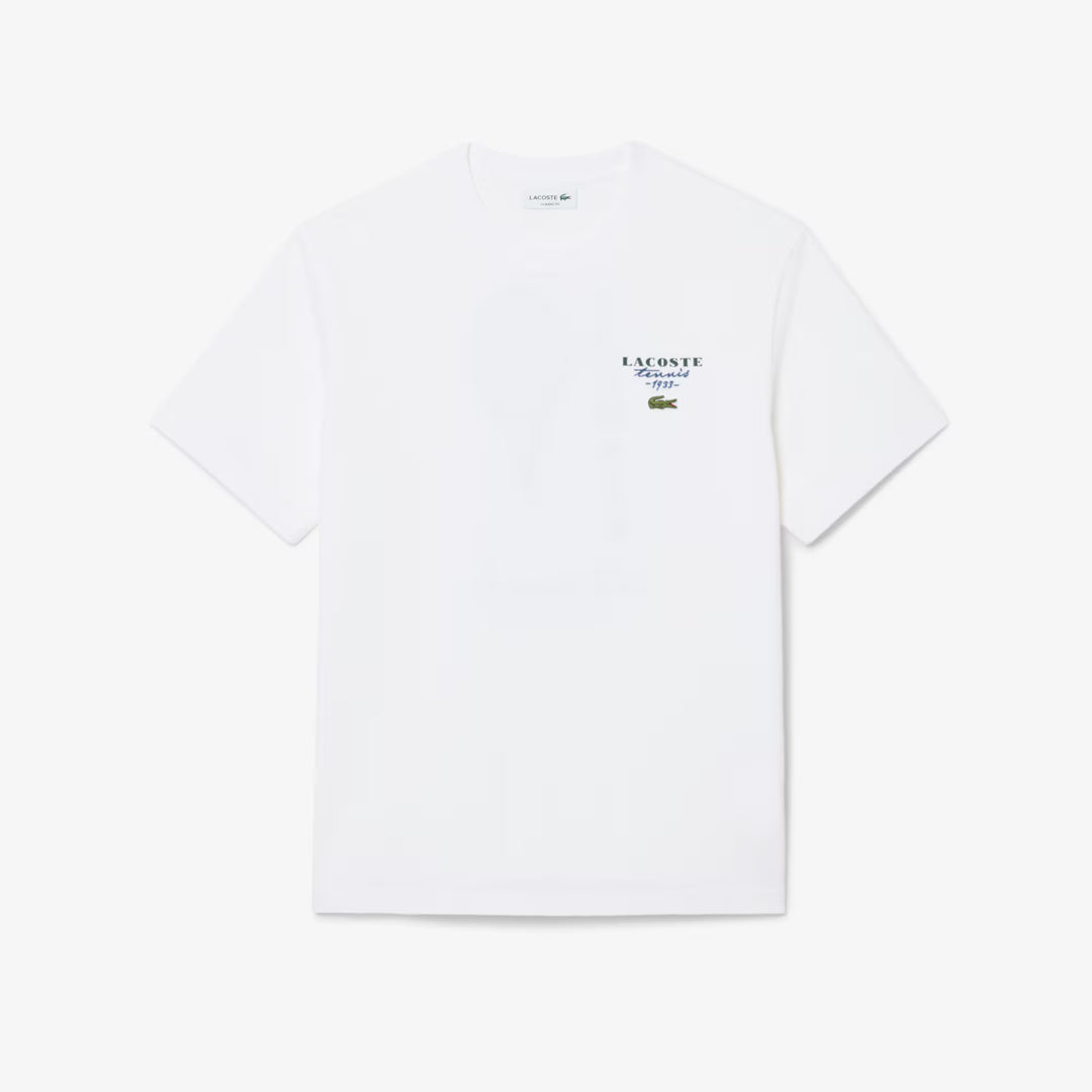 LACOSTE PRINTED TEE - WHITE